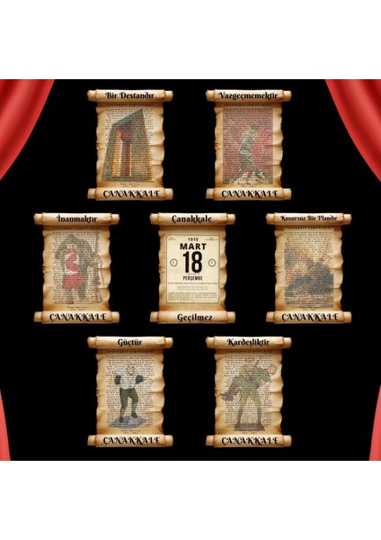 Çanakkale Zaferi Sahne Süsü Büyük Ölçü Pano Süsü modelleri