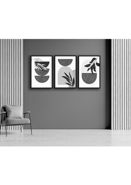 3 Parça Gri Boho Stil, Çerçeveli Ahşap Tablo, Ev Dekoru Bestabo fiyatları
