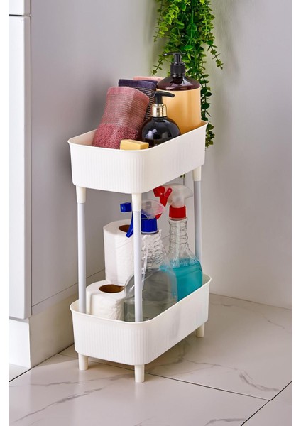 2 Katlı Tezgah Altı Raf Altı Banyo Dolap Içi Çok Amaçlı Düzenleyici Organizer