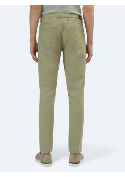 Açık Yeşil Düz Dokuma Regular Fit Casual Pamuk Karışımlı Pantolon
