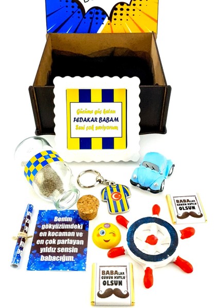 Mavi Sarı Uyumlu Babaya Hediye Kutusu Babalar Günü Hediyesi Babaya Doğum Günü Hediyesi 1BLUE5DAD9 modelleri