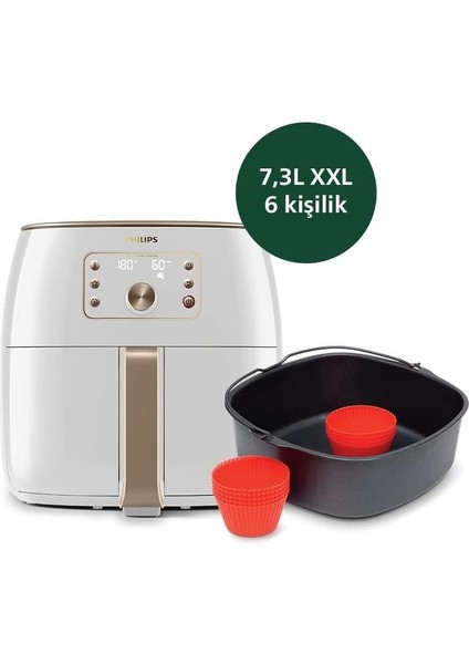 Premium Airfryer Xxl Smart Sensing Fritöz, 1.4 Kg, 7.3 L Kapasite (Aksesuar ) - Onerous Tartı