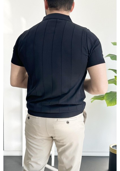 Erkek Yarım Fermuarlı Polo Yaka Tişört Kiremit EDW257 fırsatları