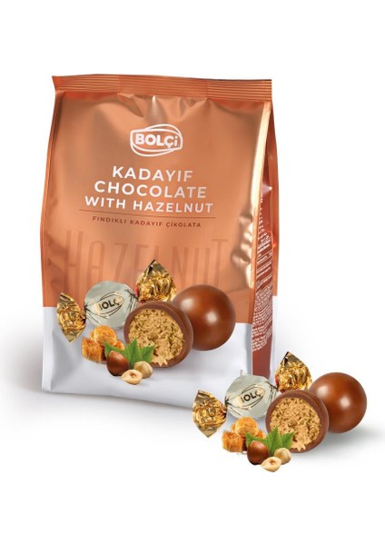 Dubai Çikolatası Fındıklı Kadayıf Dolgulu Sütlü Top Çikolata 500 G