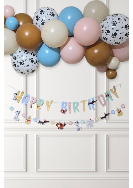Sevimli Köpekler Doğum Günü Balon Zinciri Seti