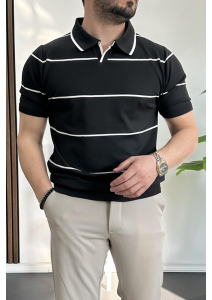 Erkek Açık Yaka Yan Çizgili Tişört Yeşil EDW259 fiyatları