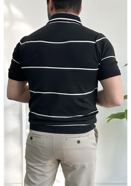 Erkek Açık Yaka Yan Çizgili Tişört Yeşil EDW259 fırsatları