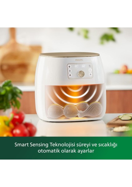 Aile Boyu Premium Airfryer Xxl 7.3 L Fritöz | Twin Turbostar Teknolojisi | Dijital Dokunmatik Ekran | Onerous Mutfak Tartısı Hediye