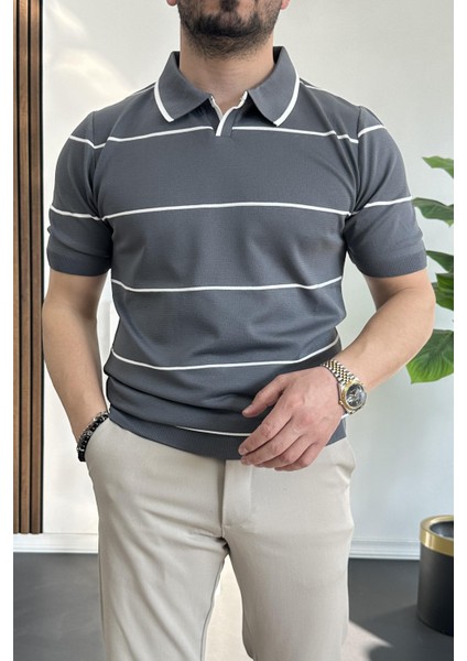 Erkek Açık Yaka Yan Çizgili Tişört Yeşil EDW259 fiyatları