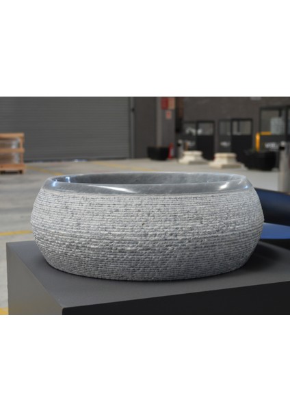 Yuvarlak Model Tasarım Mermer Lavabo-R1