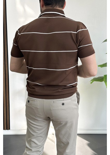 Erkek Açık Yaka Yan Çizgili Tişört Yeşil EDW259 fırsatları