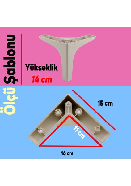 Sedef Lüks Mobilya Kanepe Sehpa Tv Ünitesi Koltuk Ayağı 14 cm Krem Baza Ayakları 4 Adet modelleri