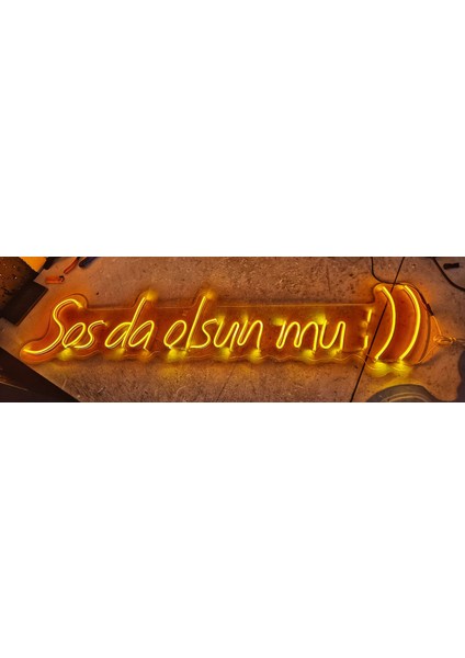 Cizgineon Sos Da Olsun Mu Işıklı Neon LED Duvar Dekarasyon 105*23 cm