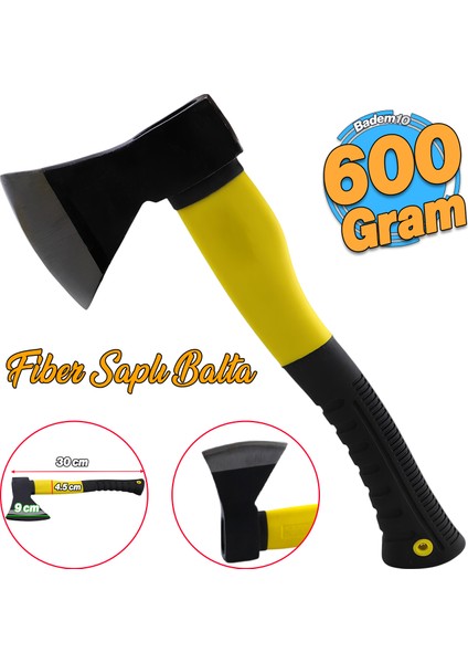 Balta Fiber Saplı 600 gr 1 Adet Keskin Sağlam Kamp Baltası Odun Ağaç Kesme Kesim Ayırma