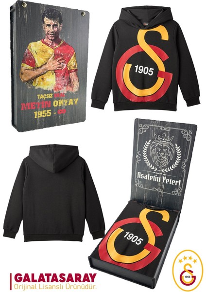 Orijinal Lisanslı Büyük Logo Çocuk Sweat Metin Oktay Baskılı Hediyelik Ahşap Kutulu