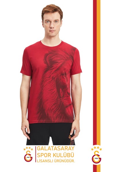 Orijinal Lisanslı Aslan Baskılı T-Shirt