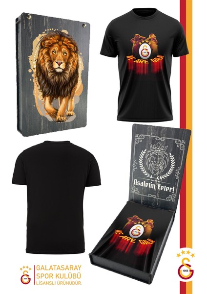 Orijinal Lisanslı We Are Gala T-Shirt Gs Aslan Baskılı Hediyelik Ahşap Kutulu