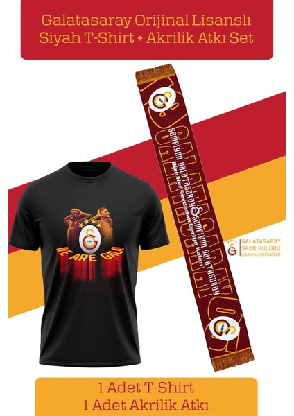Orijinal Lisanslı We Are Gala T-Shirt + Şal Kaşkol Set Hediyelik Ahşap Kutulu fiyatları