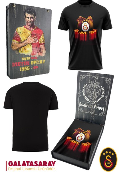 Orijinal Lisanslı We Are Gala T-Shirt Metin Oktay Baskılı Hediyelik Ahşap Kutulu