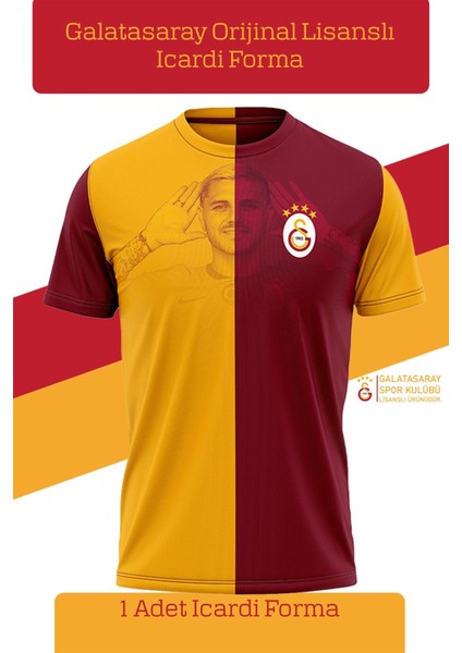 Orijinal Lisanslı Icardi Taraftar T-Shirt + Şal Kaşkol Set Hediyelik Ahşap Kutulu