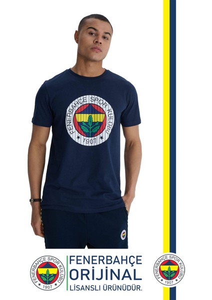 Orijinal Lisanslı Kabartma Logo Lacivert Tribün T-Shirt