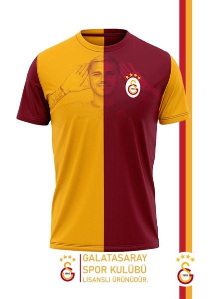 Orijinal Lisanslı Icardi Taraftar T-Shirt Gs Aslan Baskılı Hediyelik Ahşap Kutulu