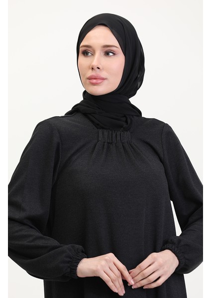 Kare Yaka Elbise 994907-01 Siyah modelleri