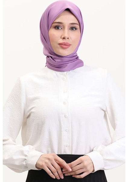 Düz Twill Eşarp 19096-08 Lila