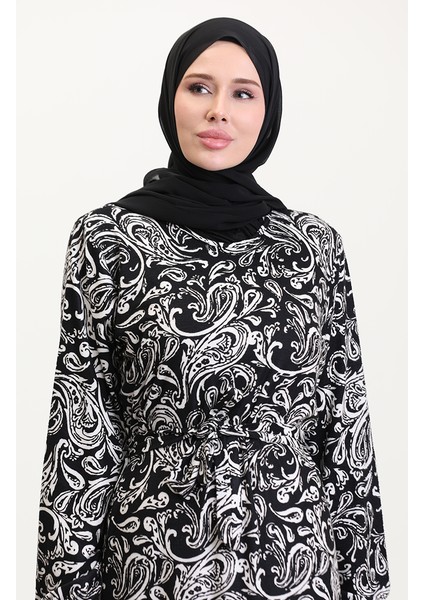 Kuşaklı Emrpime Süet Elbise 4582A-01 Siyah modelleri