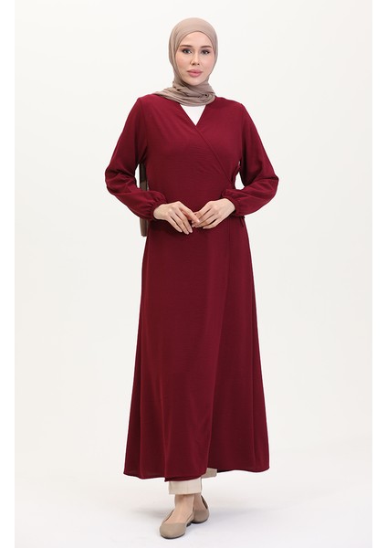 Bağlamalı Namaz Elbisesi 994488-10 Bordo