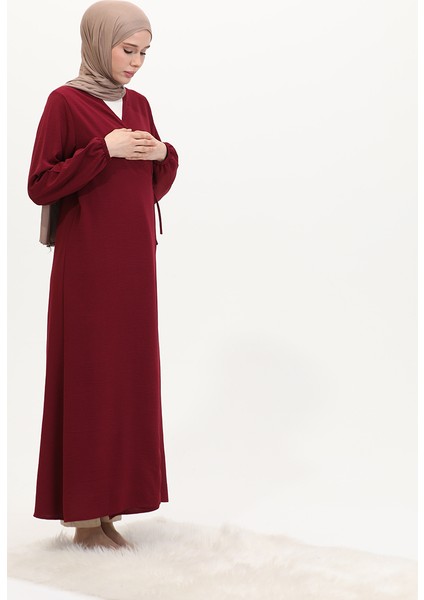 Bağlamalı Namaz Elbisesi 994488-10 Bordo fiyatları