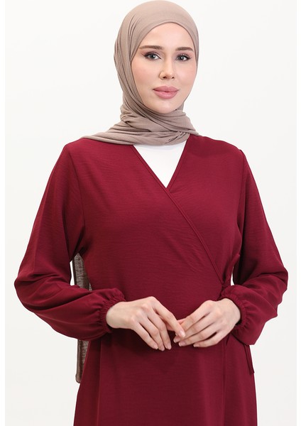 Bağlamalı Namaz Elbisesi 994488-10 Bordo fırsatları