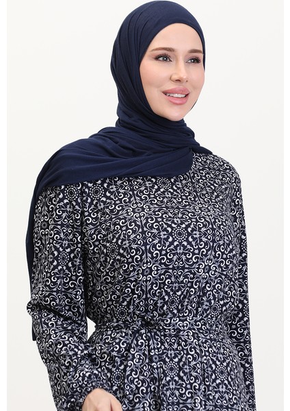 Kuşaklı Emrpime Süet Elbise 4582G-02 Lacivert modelleri