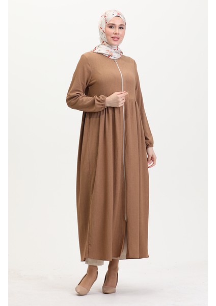 Kolu Lastikli Fermuarlı Ferace 5056-01 Sütlü Kahve fiyatları