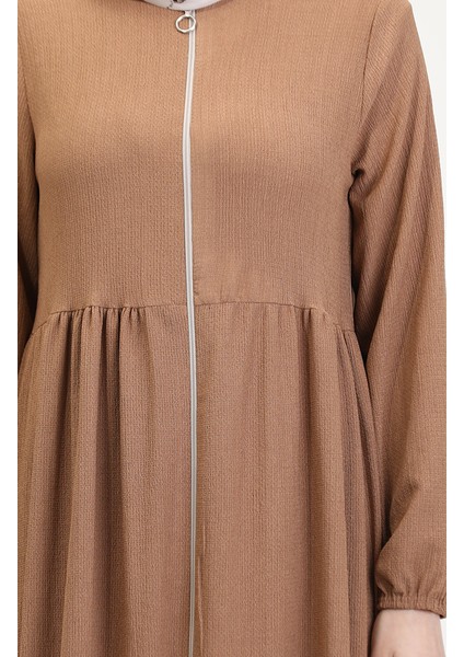 Kolu Lastikli Fermuarlı Ferace 5056-01 Sütlü Kahve fırsatları