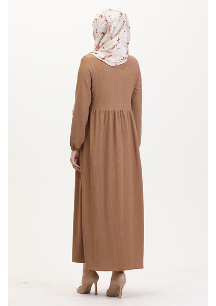 Kolu Lastikli Fermuarlı Ferace 5056-01 Sütlü Kahve indirimleri