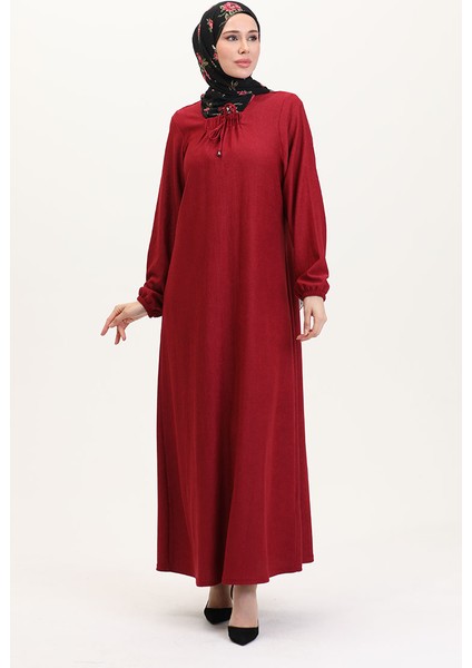 Kare Yaka Elbise 99490701-02 Bordo fiyatları