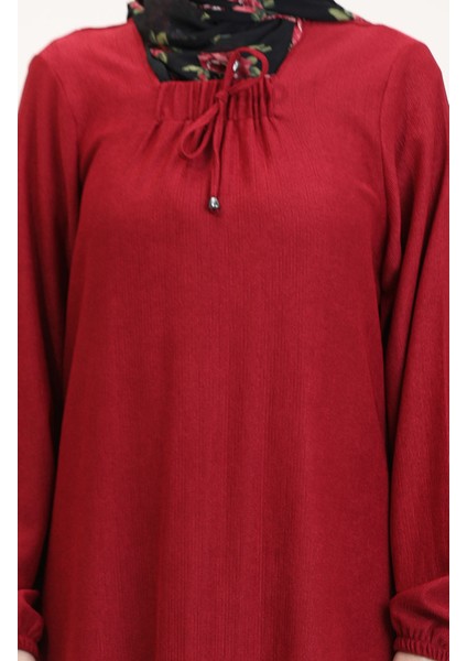 Kare Yaka Elbise 99490701-02 Bordo fırsatları
