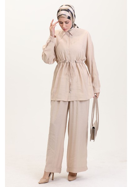 Modal Kumaş Tunik Pantolon Ikili Takım 4064-02 Bej fiyatları