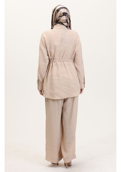 Modal Kumaş Tunik Pantolon Ikili Takım 4064-02 Bej indirimleri