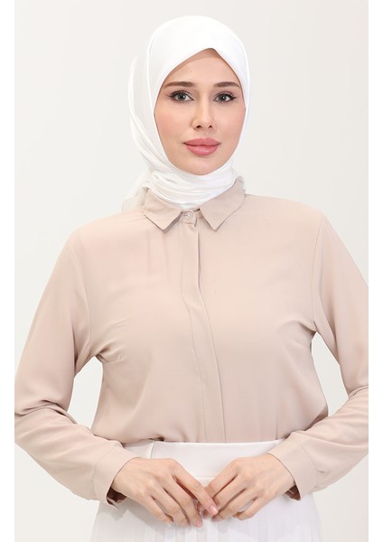 Düz Twill Eşarp 19096-01 Beyaz