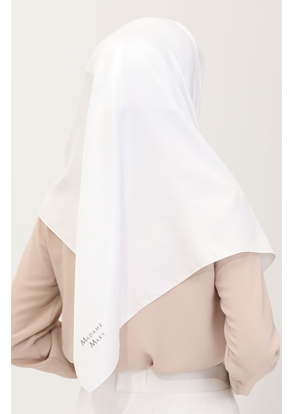 Düz Twill Eşarp 19096-01 Beyaz