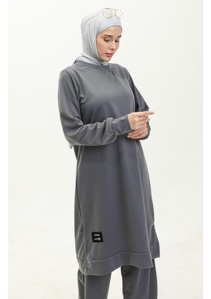 Iki Iplik Tunik Pantolon Ikili Takım 0001-04 Füme modelleri