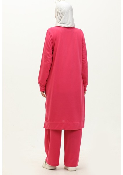 Iki Iplik Tunik Pantolon Ikili Takım 0001-07 Fuşya indirimleri