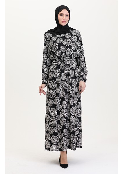Kuşaklı Emrpime Süet Elbise 4582D-01 Siyah