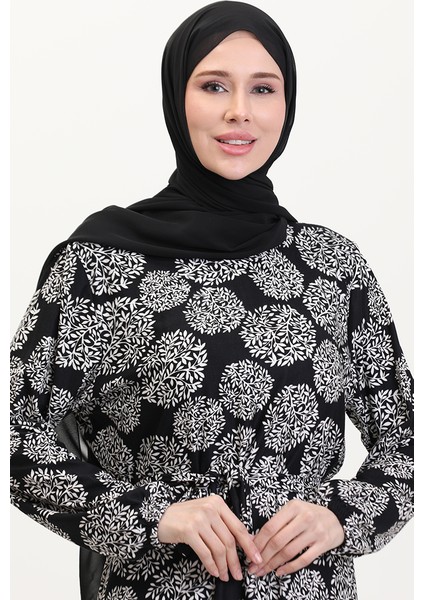 Kuşaklı Emrpime Süet Elbise 4582D-01 Siyah modelleri