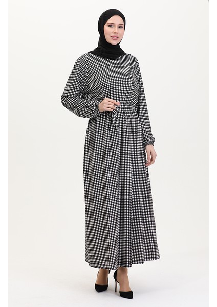 Kuşaklı Emrpime Süet Elbise 4582F-01 Siyah