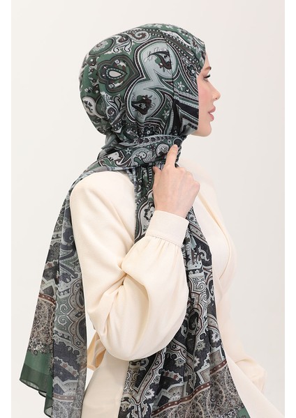 Karaca Etnik Desenli Koton Şal 81086-05 Yeşil modelleri