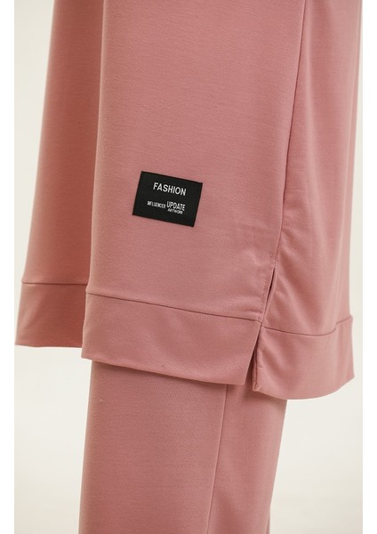 Iki Iplik Tunik Pantolon Ikili Takım 0001-02 Pudra fırsatları