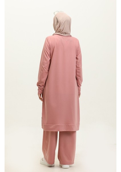 Iki Iplik Tunik Pantolon Ikili Takım 0001-02 Pudra indirimleri